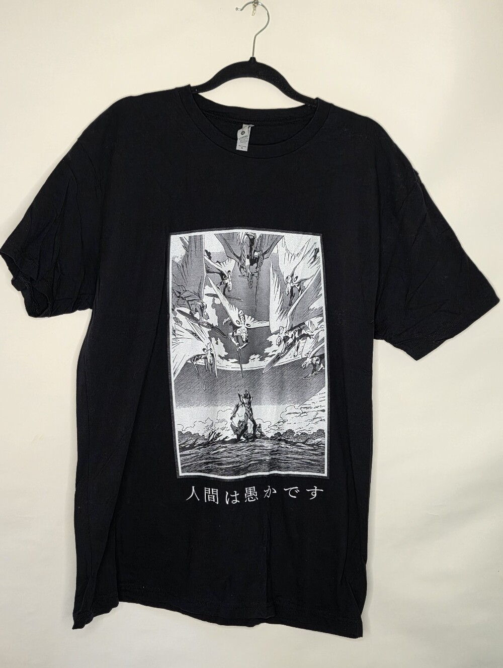Neon‎ Genesis Evangelion Manga Design Tee Shirt Size XL Black Short Sleeve Anime - Picture 2 of 12